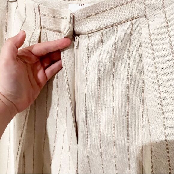 NWOT Anthropologie Significant Other Emery Cotton Blend Stripes Pleated Pants - Picture 12 of 13